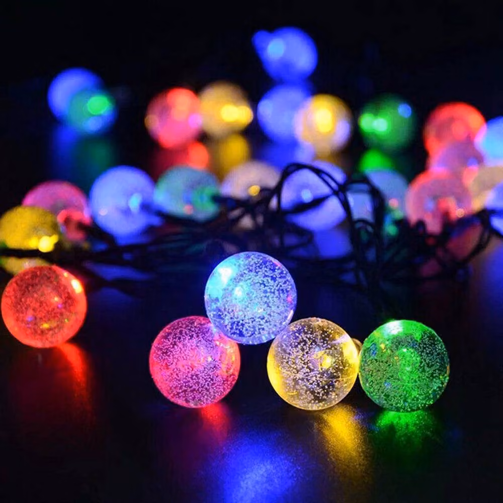 VOGREX Retro Multicolor LED Solar Ball Lights with 30 LEDs and Dusk Sensor – 3