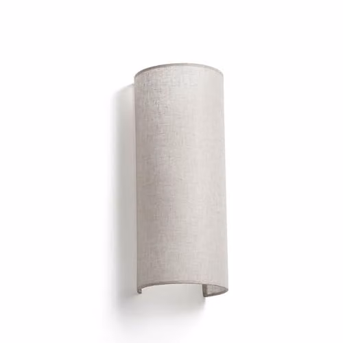Netlighting Otton Round Linen Up Down Vertical 2 Light Wall Lamp in Beige or White
