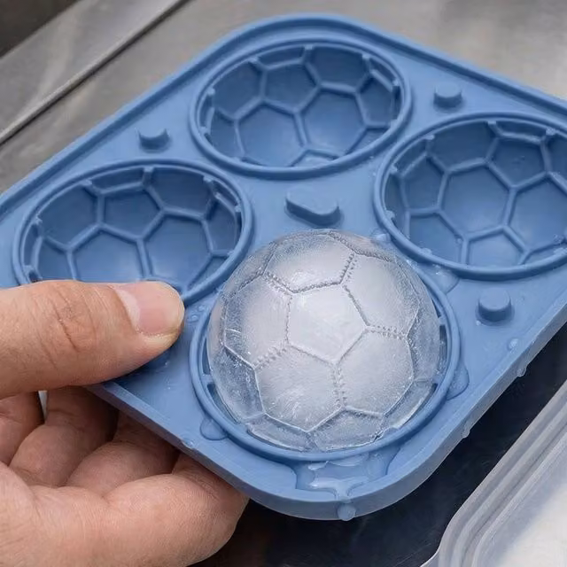 FLAVORA Blue 3D Football Silicone Ice Cube Mould – 1