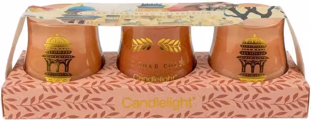 Candlelight The Silk Road Collection Pomegranate and Cassis Scented Candle Set of 3 in Pink – 2