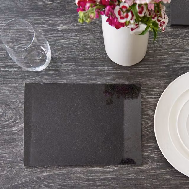 Creative Tops Naturals Pack of 2 Modern Granite Placemats in Black