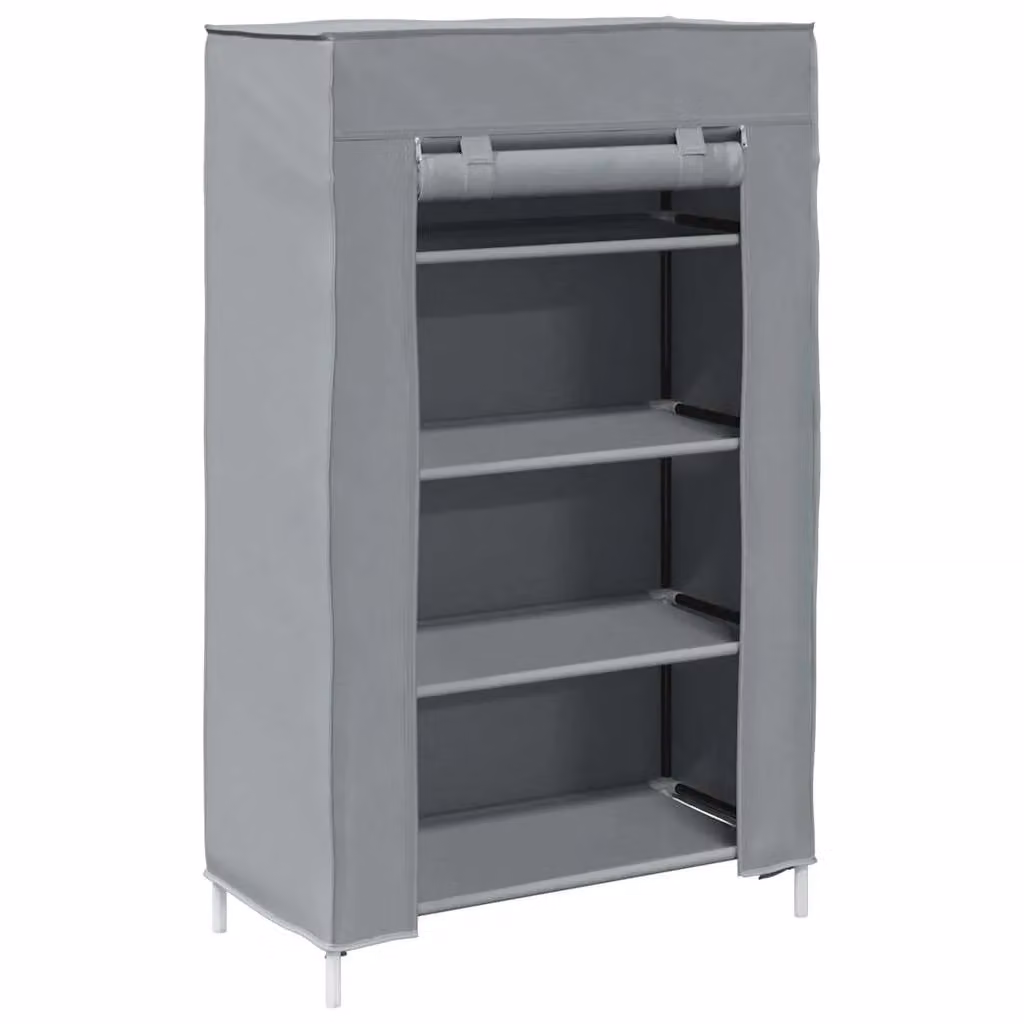 Berkfield Home Grey Roll Shutter Shoe Cabinet with Metal Frame and Non-Woven Fabric, W/D/H: 60.5 x 30 x 97 cm – 2