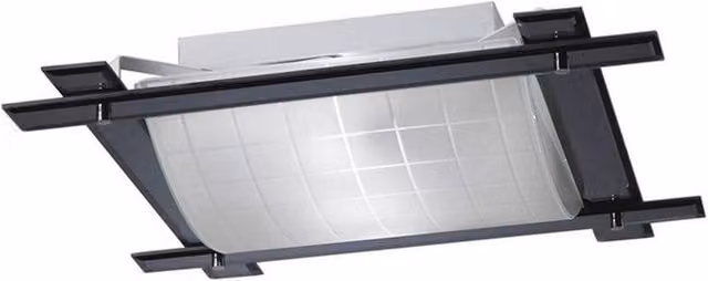 Netlighting Leo 3 Light Round Flush Ceiling Lamp in Black Chrome with Grey Glass