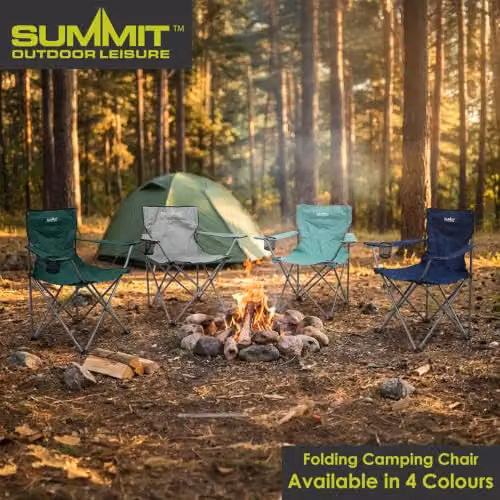 VFM e-Store Folding Camping Chair with Cup Holder and Carry Bag, Grey, H 81 cm x W 51 cm – 3