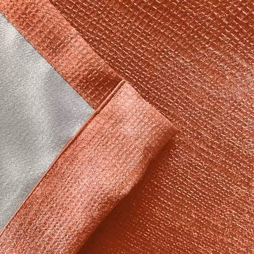 Enhanced Living Matrix Thermal Noise Reducing Dim Out Tape Top Curtains, Orange, Width: 168 cm, Drop: 229 cm – 3
