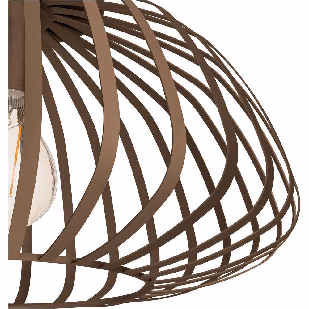 Loops Modern Bronze Semi-Flush Ceiling Light in Brown – 4