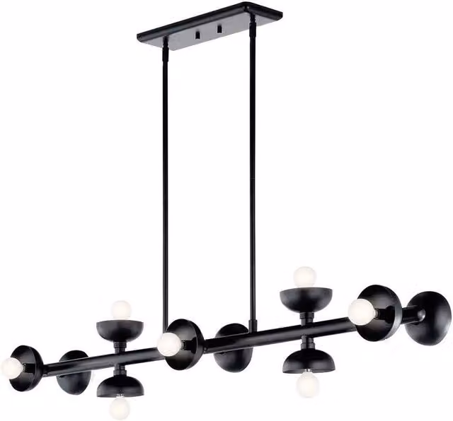 Kichler Palta Bar Pendant Light in Black with 10 x E14 Sockets – 1