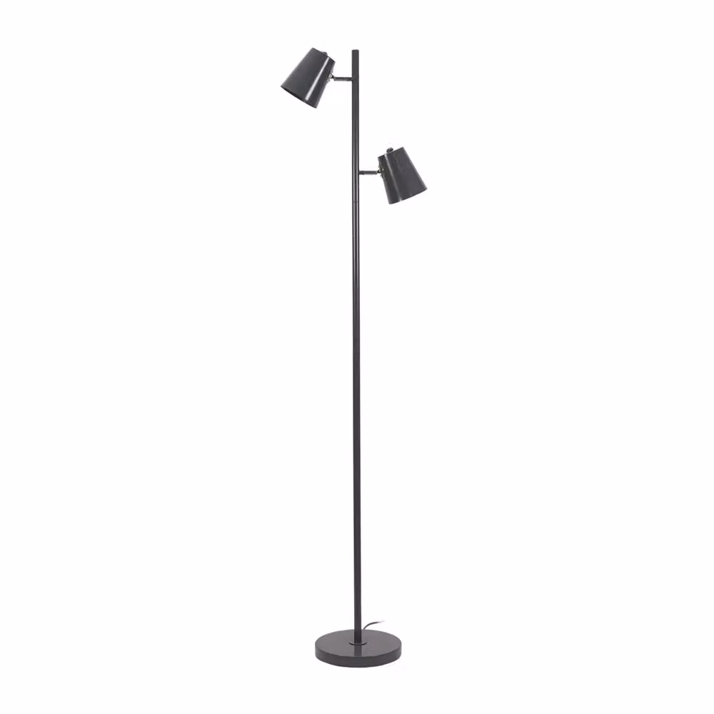 ValueLights Grey Metal 2 Way Adjustable Up and Down Standing Floor Lamp – 2