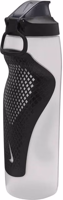 Nike Refuel 2024 Leakproof BPA-Free Flip Bottle, 946 ml, Beige and White