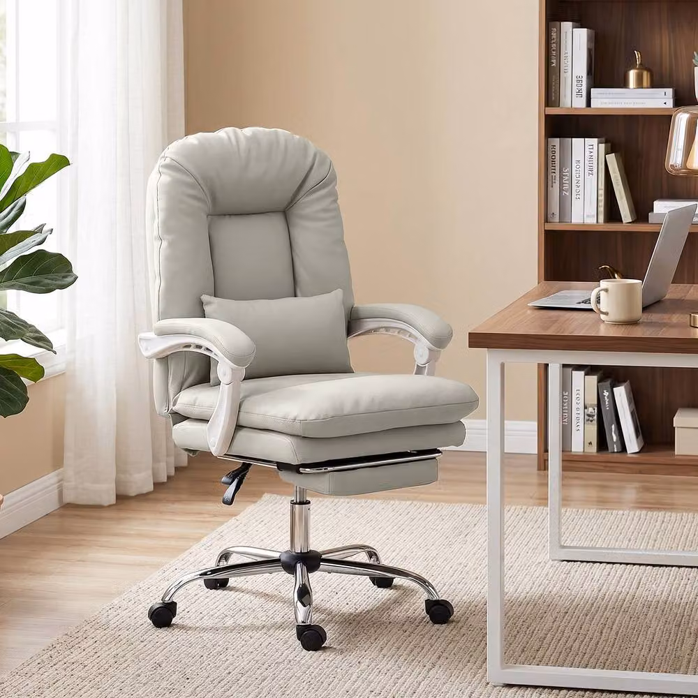 STILVORA Executive Office Chair in Grey with Headrest and Armrests – 2
