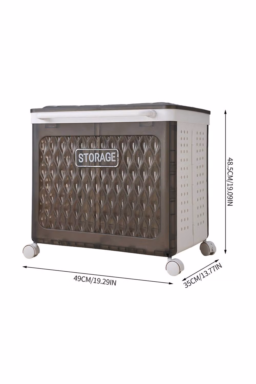 Living and Home 2-Grid Rolling Foldable Laundry Basket Hamper with Lid and Wheels in Black – 6