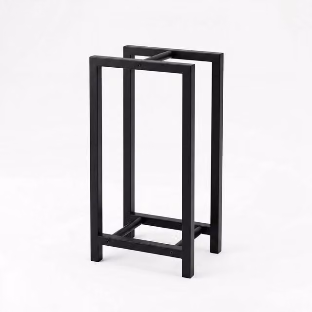 Nordara Black Metal Outdoor Firewood Rack, W/D/H: 30 x 22 x 59 cm