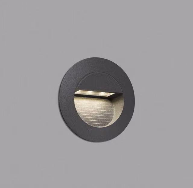 Faro Mini LED Outdoor Recessed Wall Light in Grey for Garden and Step Lighting