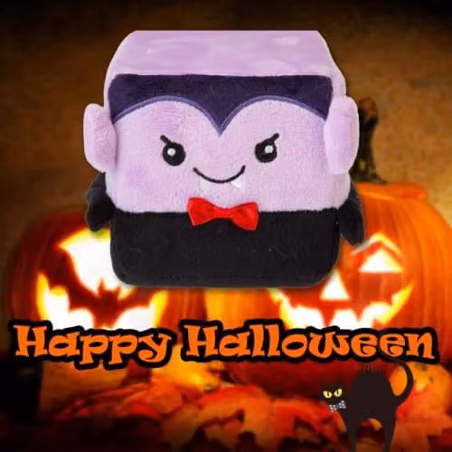 VFM e-Store Halloween Squishy Cube Plush Party Decoration, Purple, 10cm – 5