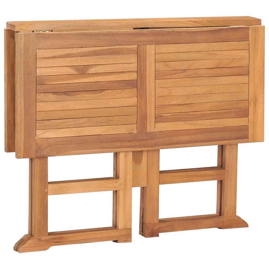 Berkfield Home Folding Garden Dining Table in Brown Solid Teak Wood, W/D/H: 90 x 90 x 75 cm – 2