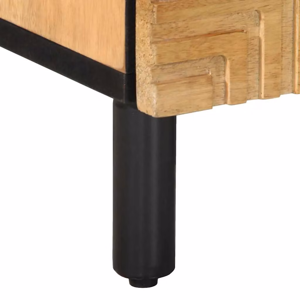Berkfield Home Set of 2 Brown Solid Mango Wood Bedside Cabinets, W/D/H: 40 x 33 x 46 cm – 5