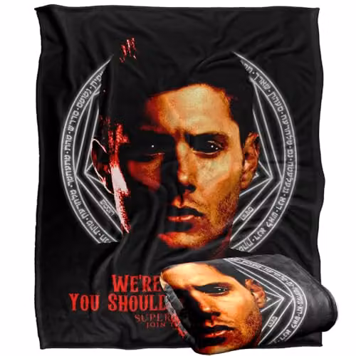 LOGOVISION Supernatural Demon Dean Afraid Super Soft Fleece Throw Blanket, Multicolour, W: 152 cm, D: 127 cm