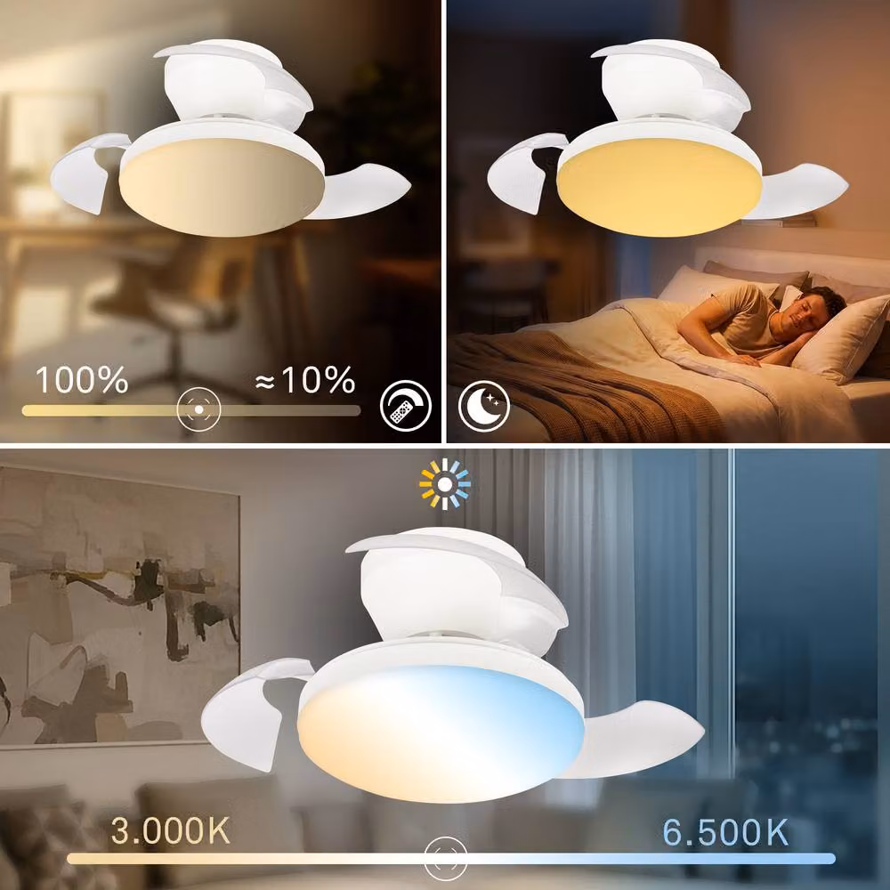 Briloner White LED Ceiling Fan with Light, Dimmable and Remote Controlled, Colour Changing CCT, Diameter: 132 cm – 8