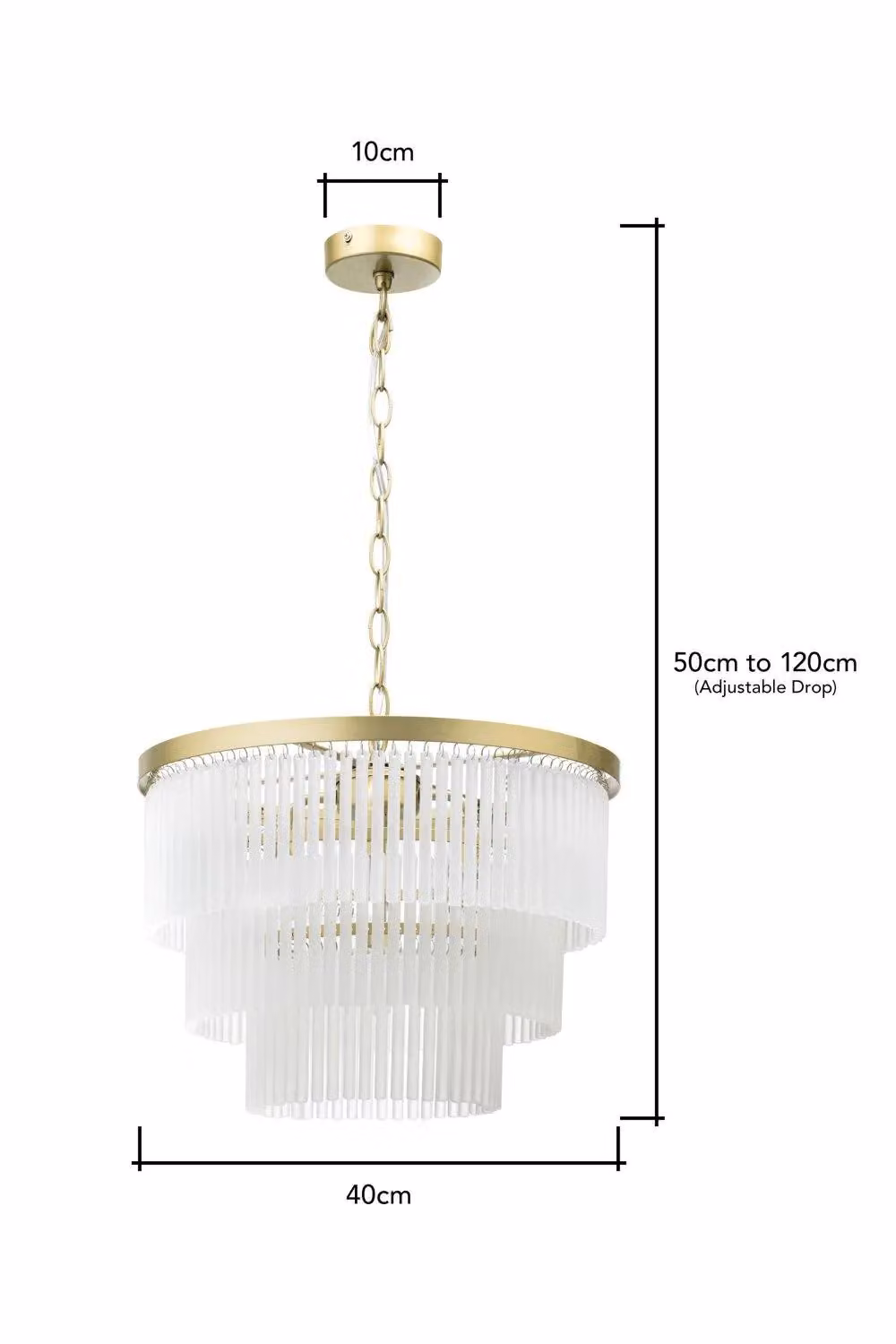 BHS Lighting Aubrey Mid-Century Pendant Ceiling Light in Gold and Brass with Glass – 4