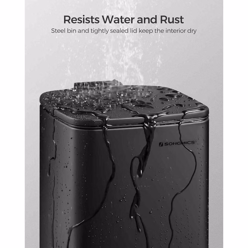 The Bazaarist Steel Kitchen Pedal Bin with Soft Close and Removable Inner Bucket, Black – 4