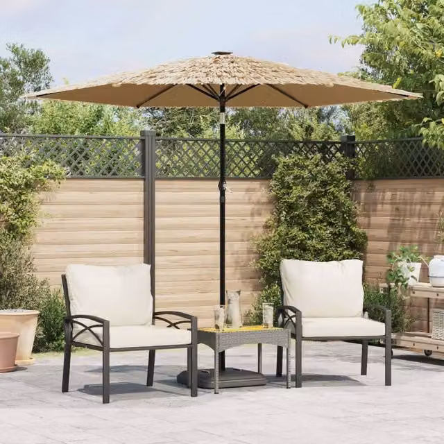 Berkfield Home Brown Garden Parasol with Steel Pole, W/D/H: 268 x 268 x 226 cm – 1