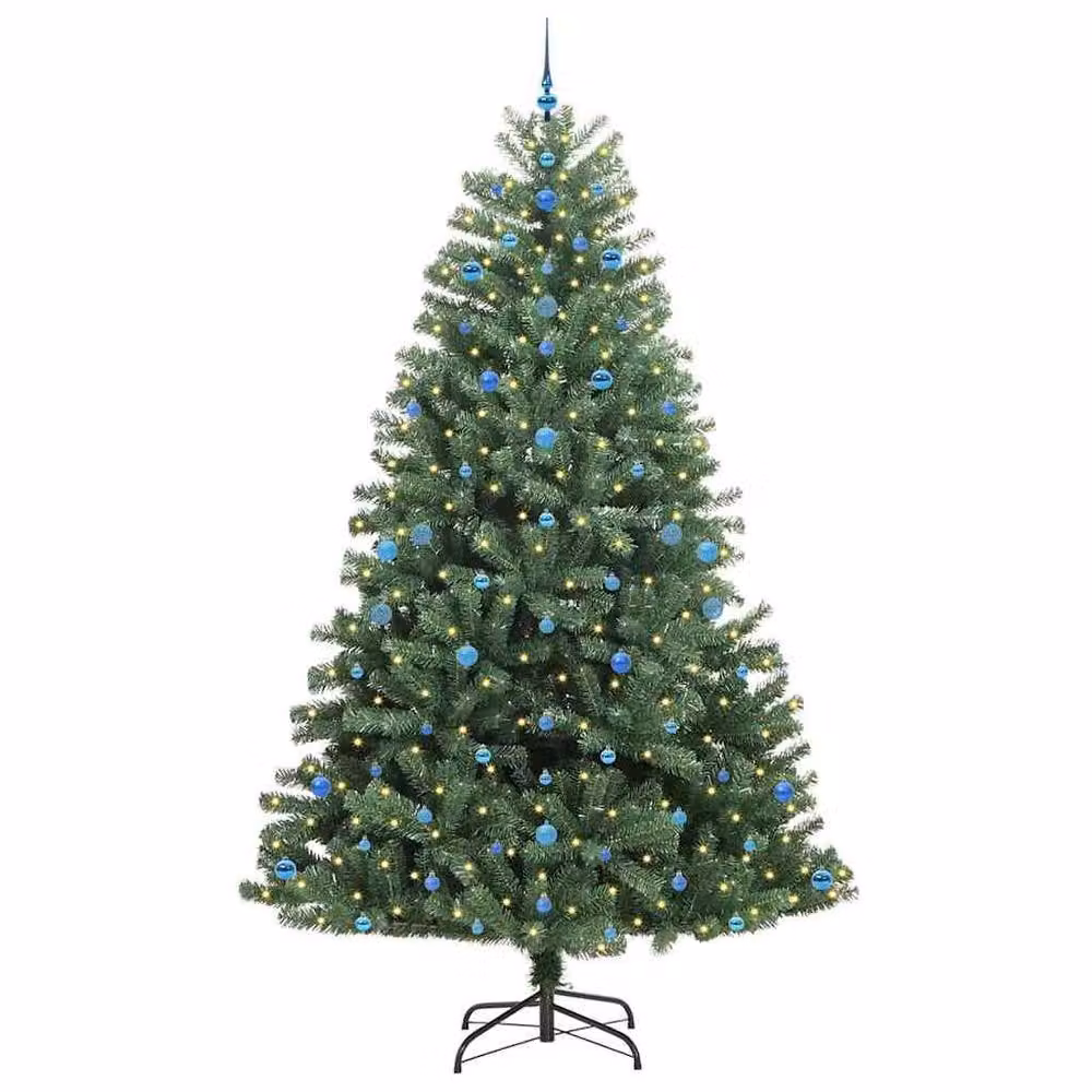 Berkfield Home Artificial Hinged Christmas Tree in Green, Height: 270 cm – 3