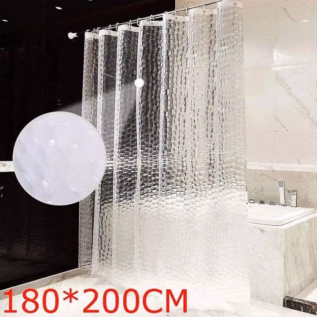 EONLION Waterproof Heavy Duty EVA Shower Curtain in Transparent – 1