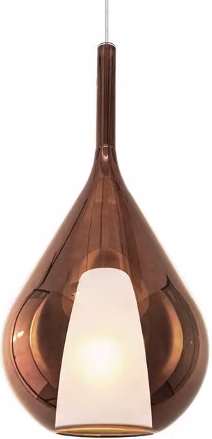 Netlighting Kalique Teardrop Dome Pendant Ceiling Light in Copper with Transparent Glass, Diameter: 28 cm, 1x E27