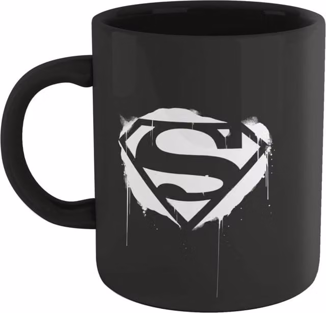 Official Superman Core Graffiti Ceramic Mug - Black