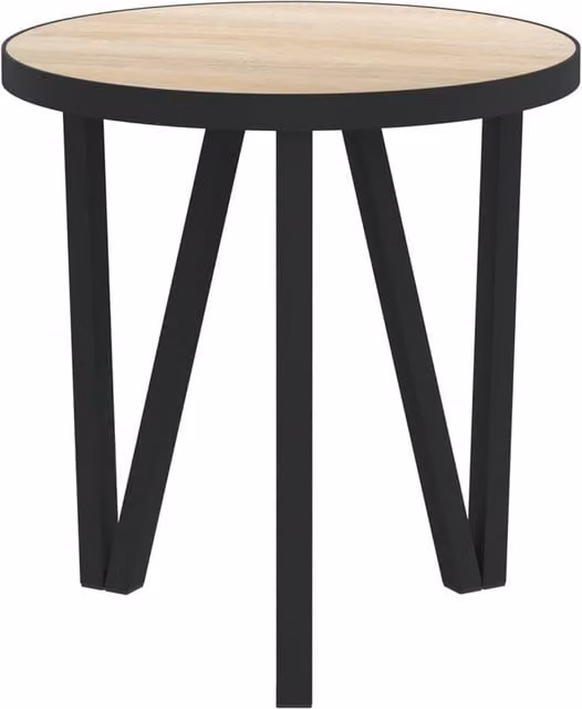 Berkfield Home Sonoma Oak Round Tea Table in Light Tan, Diameter: 35 cm