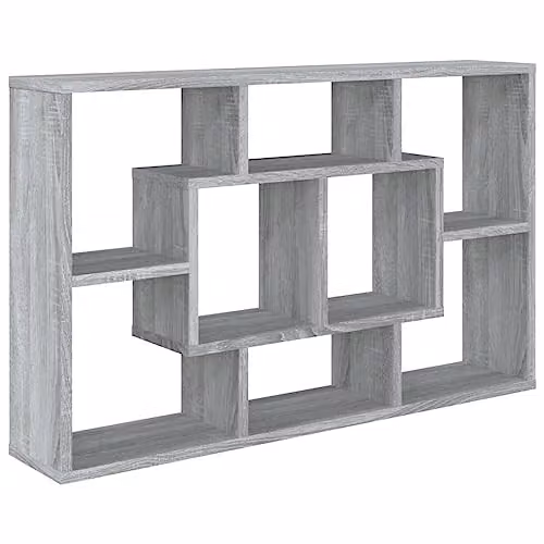 vidaXL Wall Shelf in Grey Sonoma, W/D/H: 85 x 16 x 52.5 cm