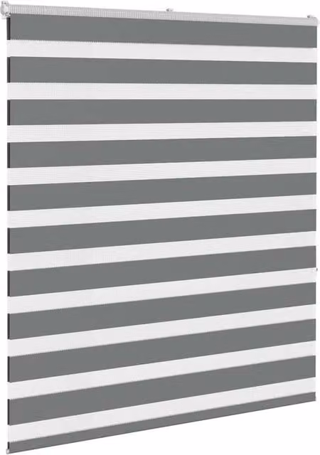 Berkfield Home Elegant Zebra Blind in Dark Grey, W: 125 cm, H: 150 cm