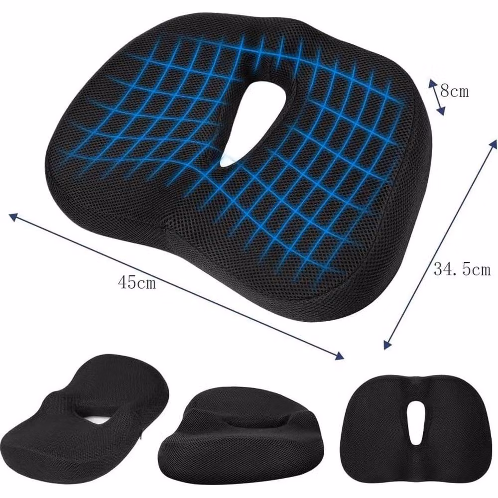 NESTLUNE Orthopaedic U-Shaped Memory Foam Seat Cushion in Black, W/D: 120 x 90 cm – 2