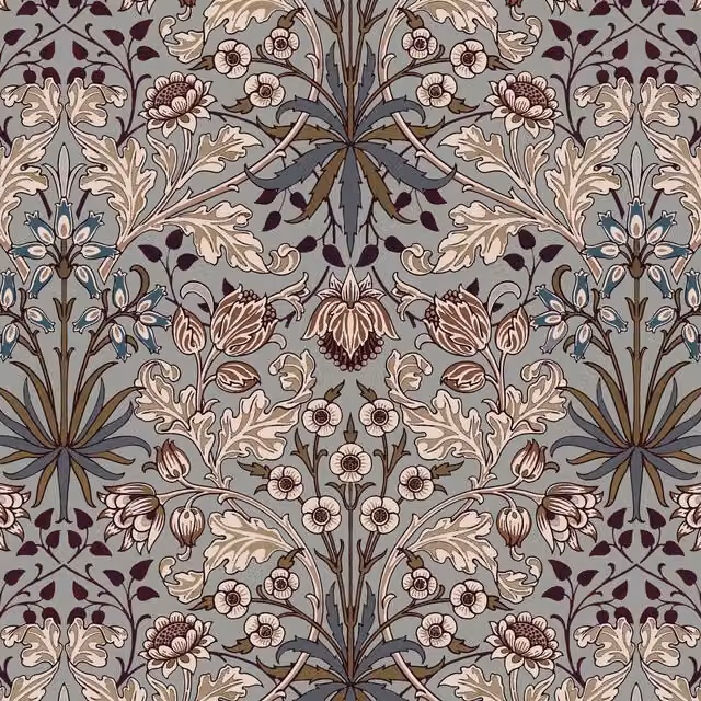 House of Hackney Hyacinth Floral Botanical Art Nouveau Wallpaper in Grey and Multicolour