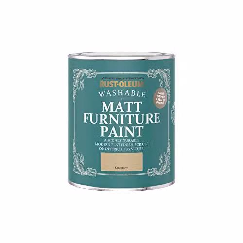 Rust-Oleum Matt Yellow Furniture and Skirting Board Paint in Sandstorm, 750ml – 2