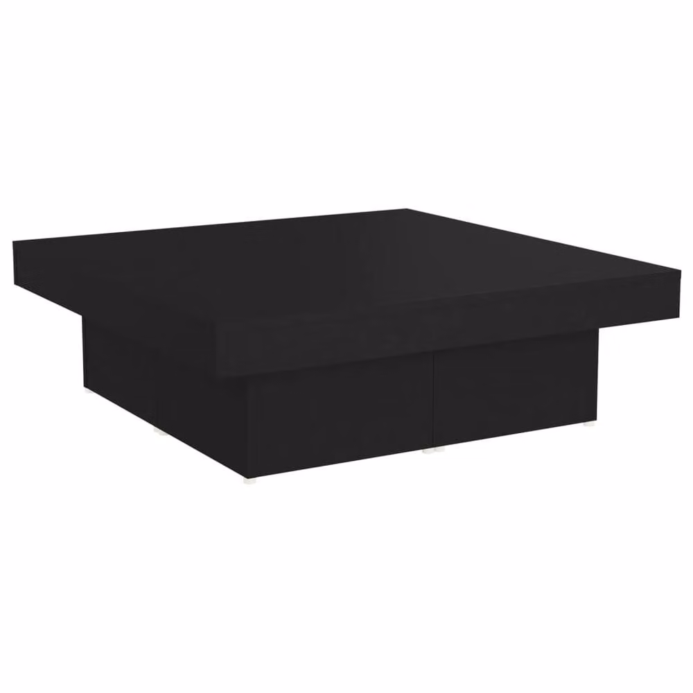 Berkfield Home Modern Black Square Coffee Table in Engineered Wood, W/D/H: 90 x 90 x 28 cm – 3