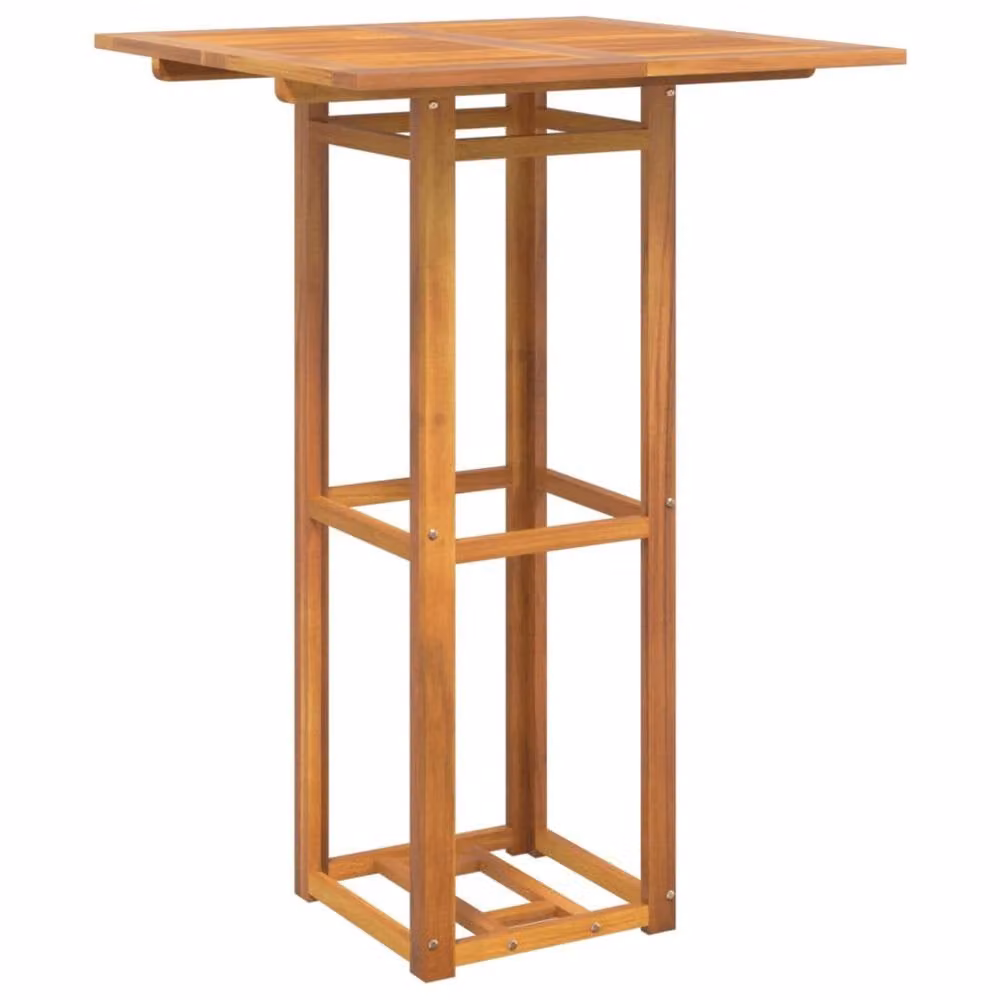Berkfield Home Rustic Bistro Table in Brown Solid Acacia Wood, W/D/H: 75 x 75 x 110 cm – 2