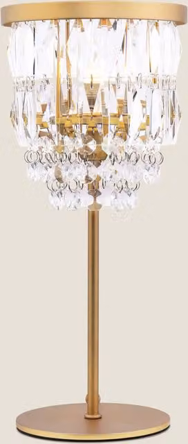 Laura Ashley Rhosill Faceted Glass Table Lamp in Gold and Brass