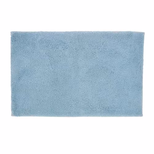 Christy Non-Slip Deep Pile Cotton Bath Rug in Blue
