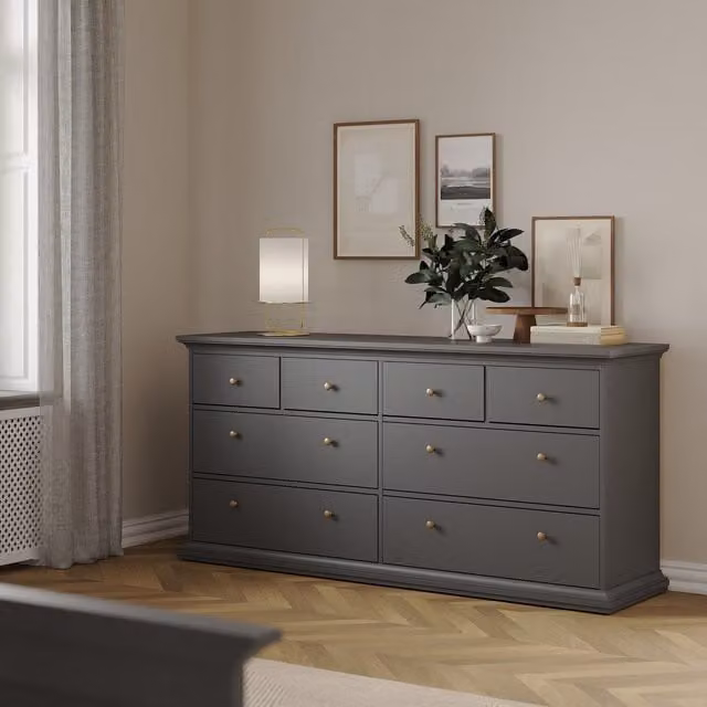 Jonas & James Belleville Eight Drawer Chest in Matt Grey