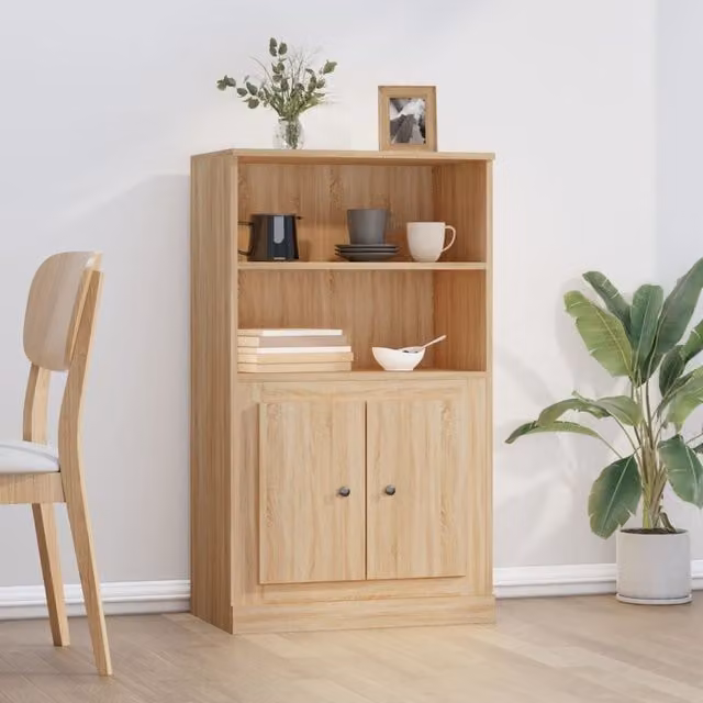 Berkfield Home Sonoma Oak Highboard in Brown, W/D/H: 60 x 35.5 x 103.5 cm – 1