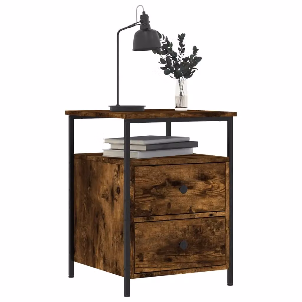 Berkfield Home Smoked Oak Bedside Cabinet in Brown, W/D/H: 44 x 45 x 60 cm – 3