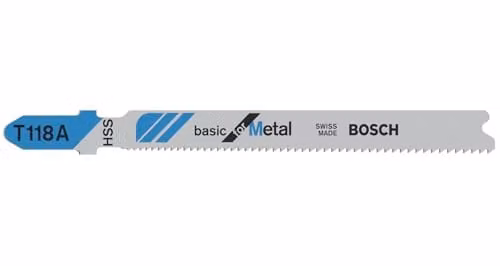 Bosch HSS Jigsaw Blades for Metal, 5 Pack, Silver and Blue, Length: 92 mm – 1