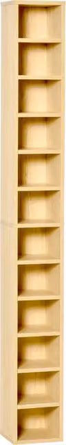 HOMCOM 12-Tier Media Storage Cabinet in Brown with 204 CD Compartments