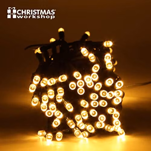 The Christmas Workshop Premium LED Warm White Chaser Christmas Lights, Indoor/Outdoor Fairy Lights with 8 Modes and Timer, White – 2