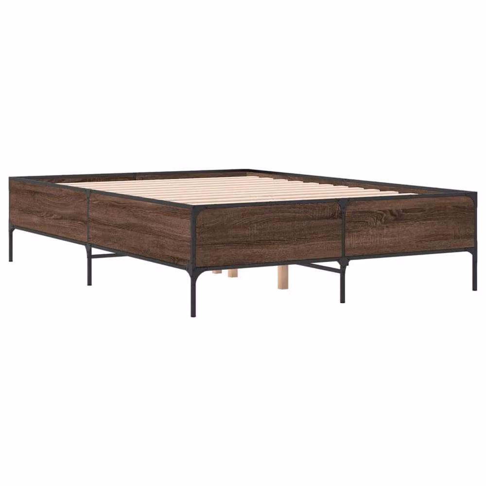 Berkfield Home Small Double Bed Frame in Brown Oak, W/D/H: 120 x 200 cm – 3
