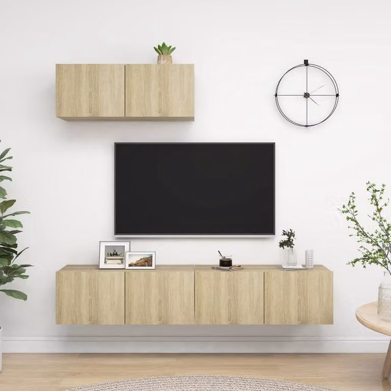 Berkfield Home 3-Piece TV Cabinet Set in Sonoma Light Oak Engineered Wood