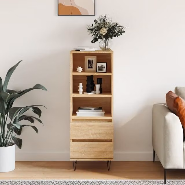 Berkfield Home Sonoma Oak Highboard in Brown, W/D/H: 40 x 36 x 110 cm – 1