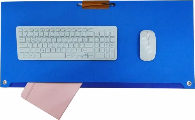 Accuratus Felt Computer Mouse Pad and Laptop Desk Pad with Pen and Paper Compartment, Blue, W/D/H: 33.0 x 72.5 x 33.0 cm – 1