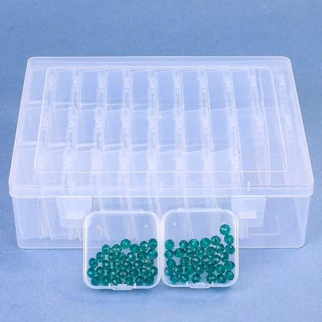 EONLION 30-Piece Transparent Plastic Bead Organizer Box Set with Lids – 1